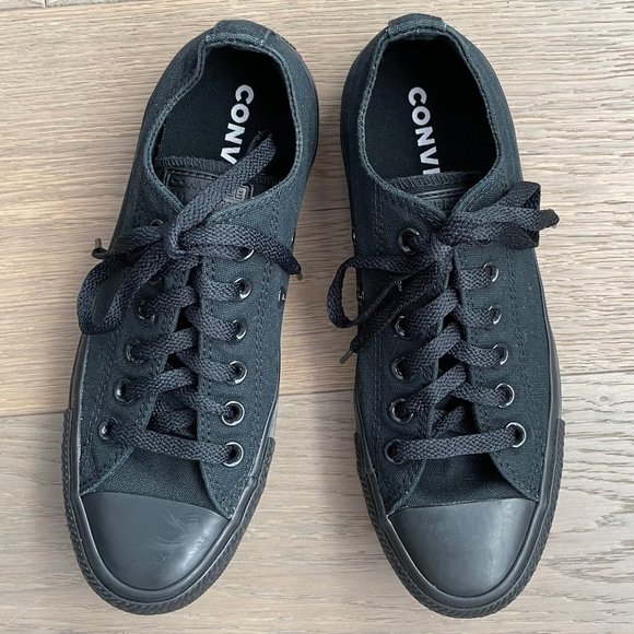 Converse Shoes - Converse All Star Casual Low Cut Lace Up Textile Upper Sneakers Black Sz 5M/7W